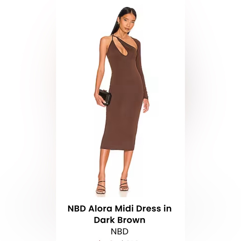 NBD Alora Brown Midi Dress